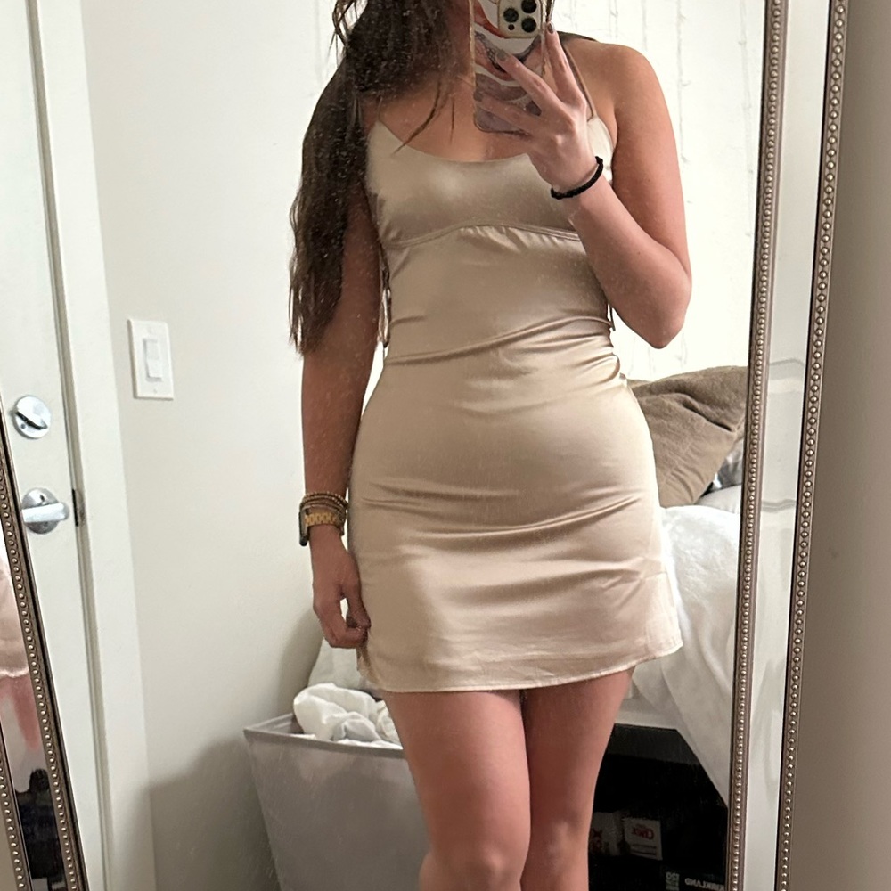 Champagne Satin Altar’d State Mini Dress